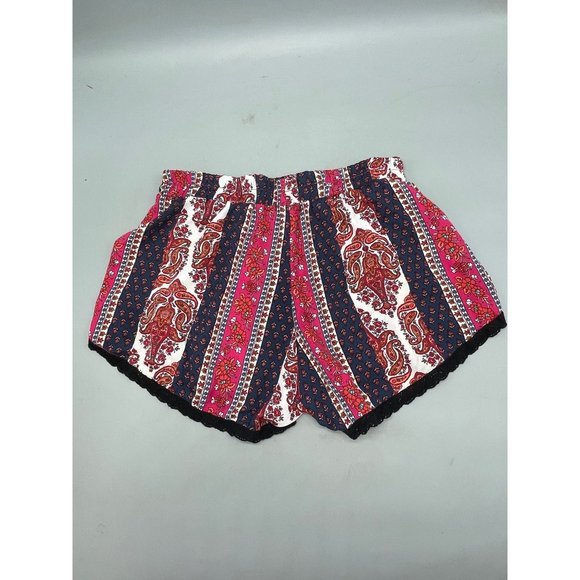 vibe sportswear swim cover shorts sheer lace floral elastic waist pink blue READ - Picture 3 of 4